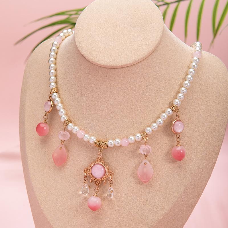 

Древнее китайское ожерелье ханьфу имитирует жемчуг персик подвеска ювелирные изделия