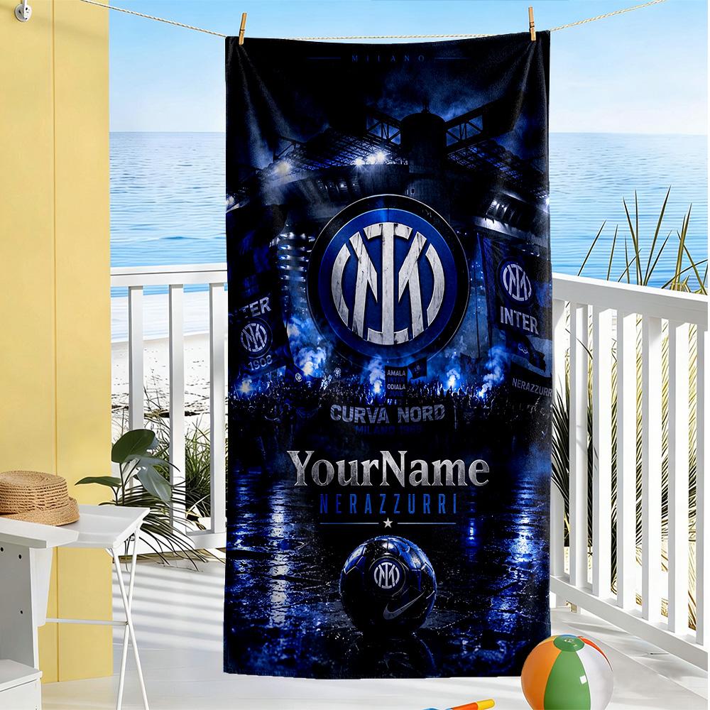 Inter Milan Customize Your Name Beach Towel Quick-Dry Soft Microfiber