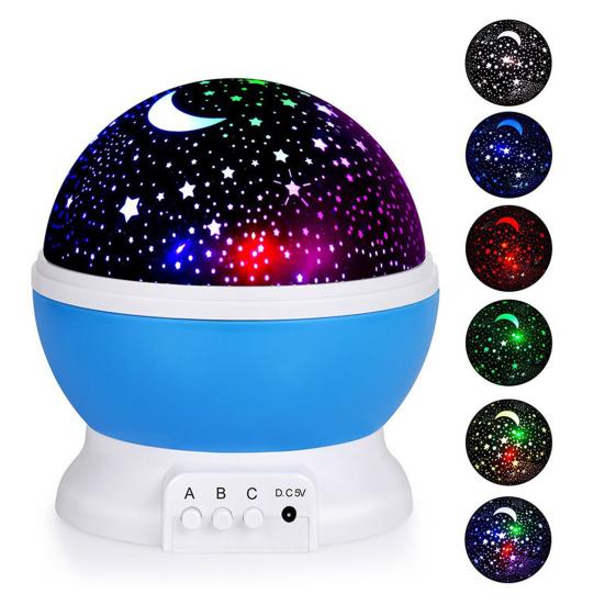 LED-Nachtlicht mit USB-Kabel, 360-Grad-Drehung, blendfrei, romantische bunte Sternprojektor-Tischlampen-Dekoration