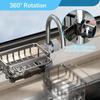 Sink Drain Rack Sponge Storage, 2024 New Kitchen Sink Faucet Organizer, Adjustable Detachable Sponge Holder for Kitchen Faucet, Sink Drain Holder