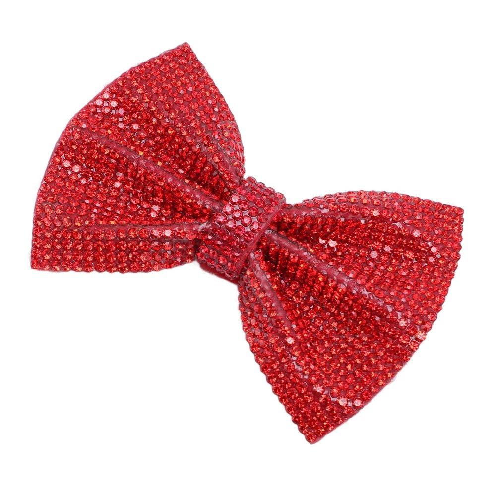 2pcs Shiny Design Sequin Hair Clips Sparkly Sequin Crystal Rhinestone Bows  For Women