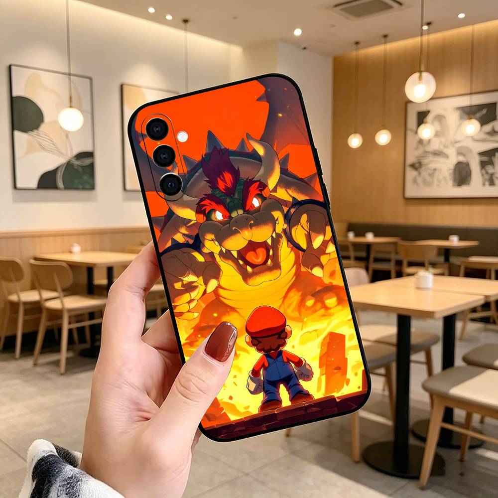 Cartoon Super-T MarioS Bros Phone Case For Samsung Galaxy A73,A72,A71,A70,A53,A52,A51,Others Soft Black Cover