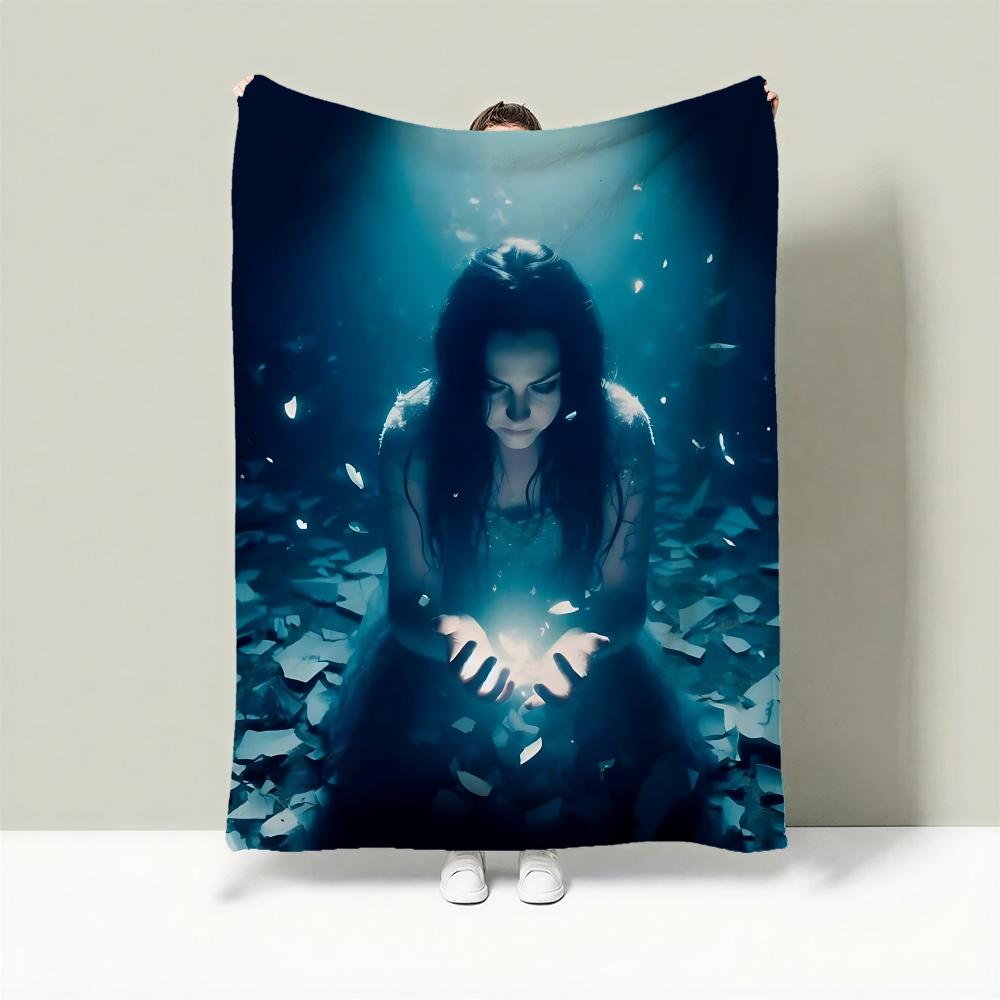 Band E-Evanescence Throw Lightweight 240g Flannel Blanket Soft Skin-friendly for Summer Cooling 75X95CM