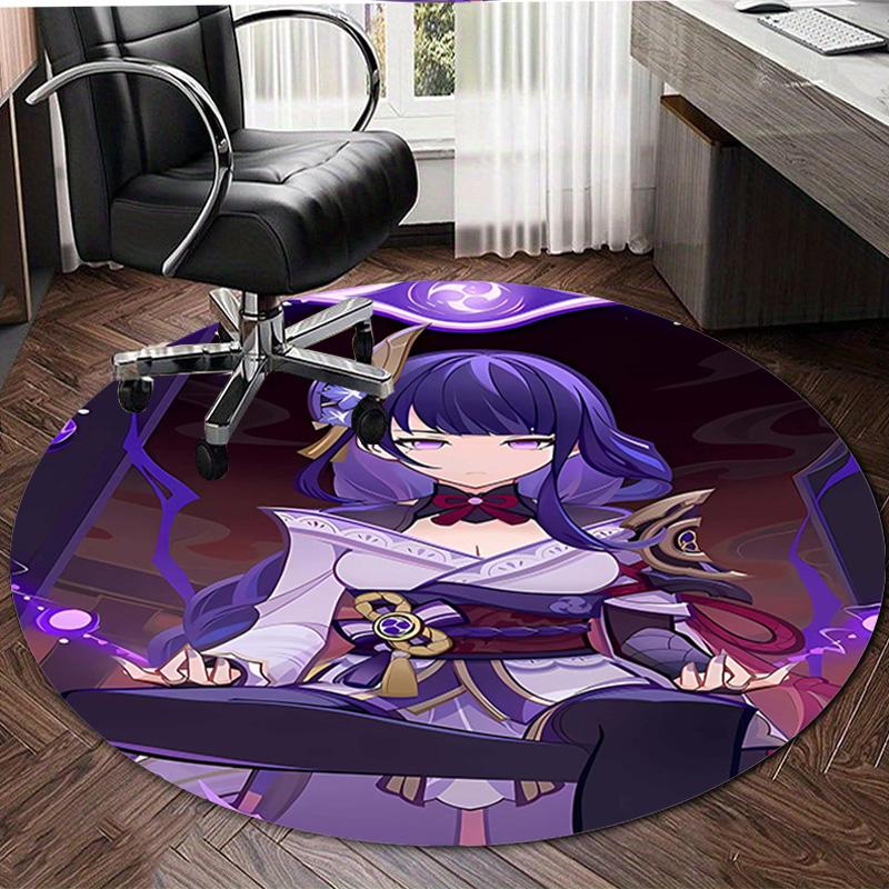 1pc Genshin Impact Beelzebul1 Design Printed Area Round Carpet for Bedroom Living Room Home Decor Rugs Mat Non Slip Mat Rug for Bedside