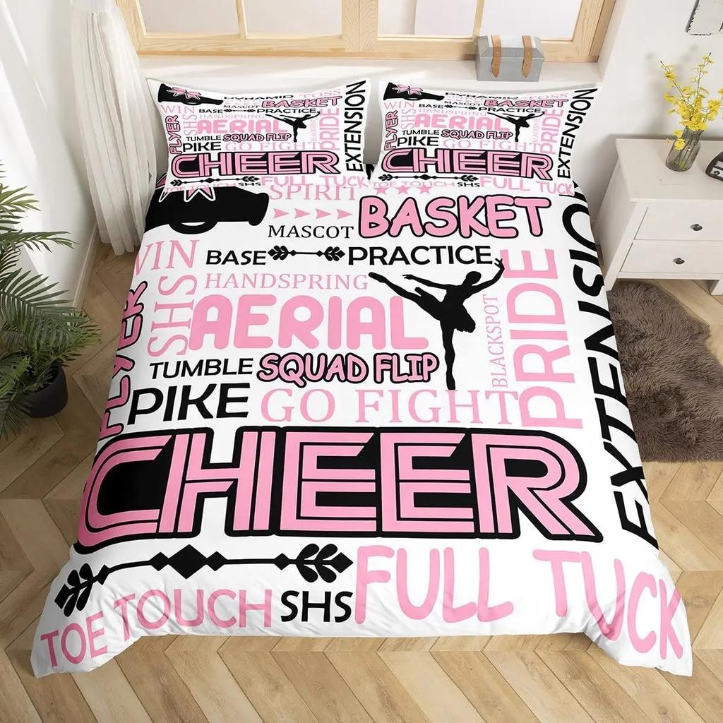 Gymnastik Dansälskare Påslakan King, Silhuett Regnbåge Graffiti Quiltöverdrag