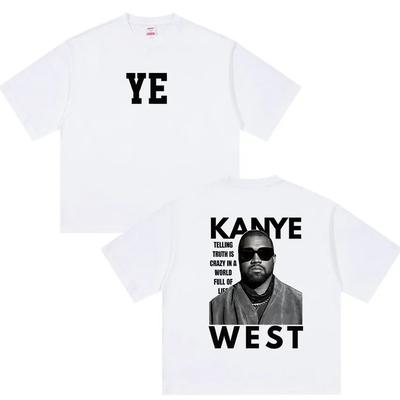 Kanye West Ye 2026 Tour Album Graphic TShirt Unisexs Vintage Loose Cotton Y2K Hip Hop Streetwear Trend Women And Unisex Tshirts