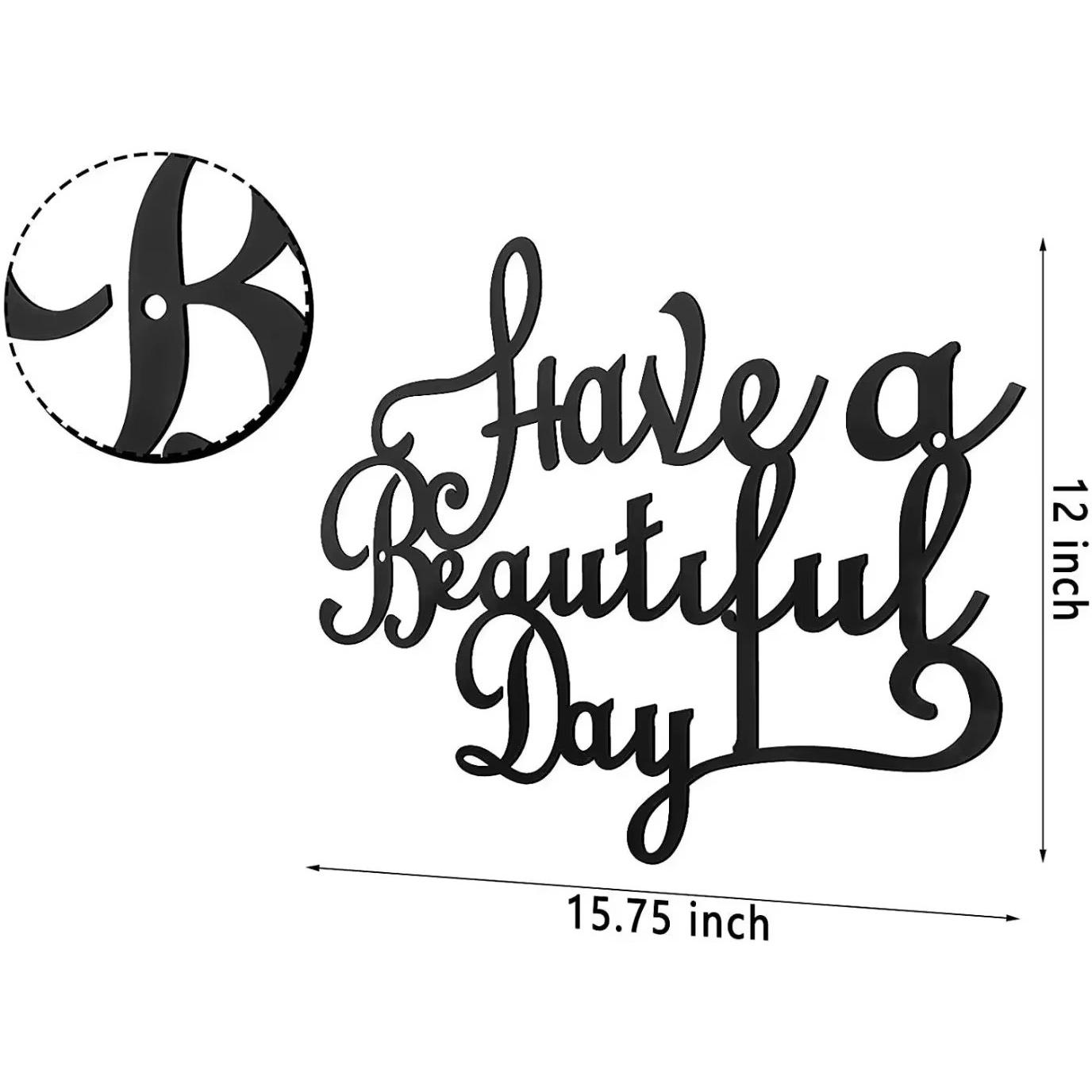 

1 шт. Настенная надпись «Желаю прекрасного дня» – элегантные украшения для дома для гостиной, мотивирующий знак для любой комнаты чёрный