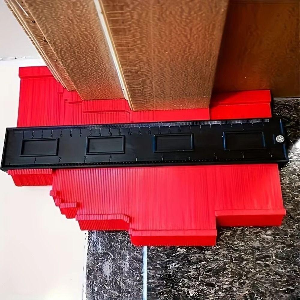 Neuer Kunststoff-Kurvenlineal Multifunktional 5/10 Zoll Formkopierer Rot Orange Schablone