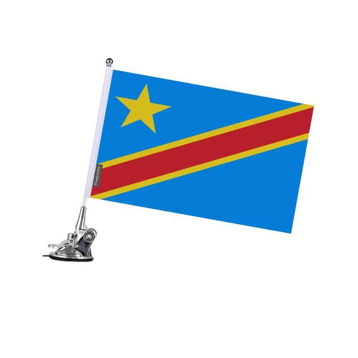 Mât à Ventouse Drapeau république démocratique du Congo 27 x 35 cm