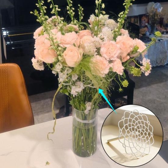 2 Stück Blumenarrangement-Halter Modernes Plastik-Blumenfrosch Stielhalter Gitter-Vasen Deckel für Zuhause Party Hochzeit Tisch-Mittelstück