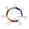 1 Stück 7Chakela 8mm Naturstein Kristall Herren Armband für Frauen Yoga Schmuck Tigerauge Achat Quarz Charm Armband Zubehör