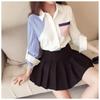 Spring Autumn Fashion Turn-down Collar Long Sleeve Women's Clothing Shirts Patchwork Buttons Loose Cardigan Versatile Blouses
