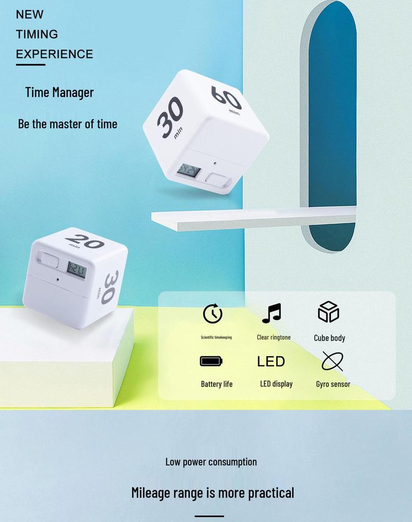 Student Cross-Border Gravity Sensor Timer Clock for Study Time Management
