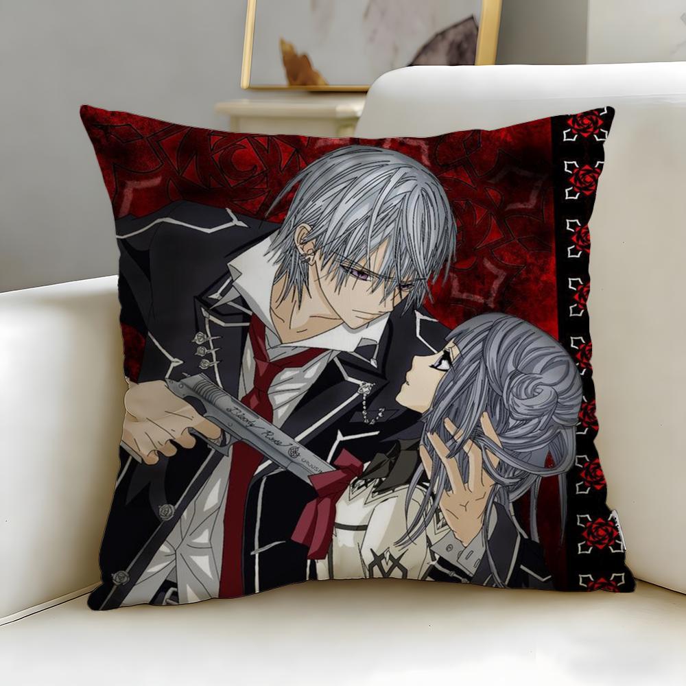 classic anime Vampire Knight Cushion Cover Soft & Easy-Wash Pillow Case – Versatile for Couch, Bed, Travel and Office