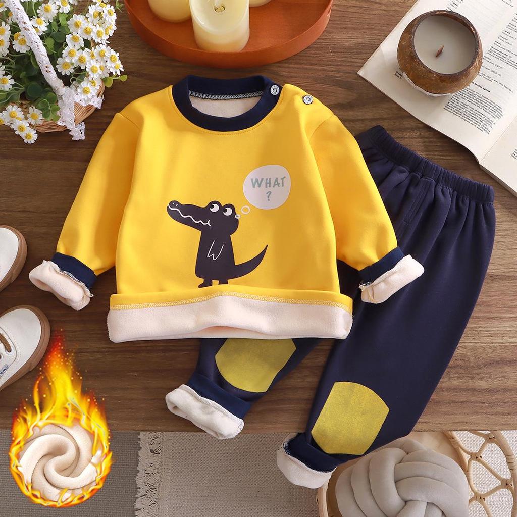 Kinder Fleece-gefüttertes Thermo-Unterwäsche-Set für Jungen & Mädchen - Gemütliche Herbstkleidung