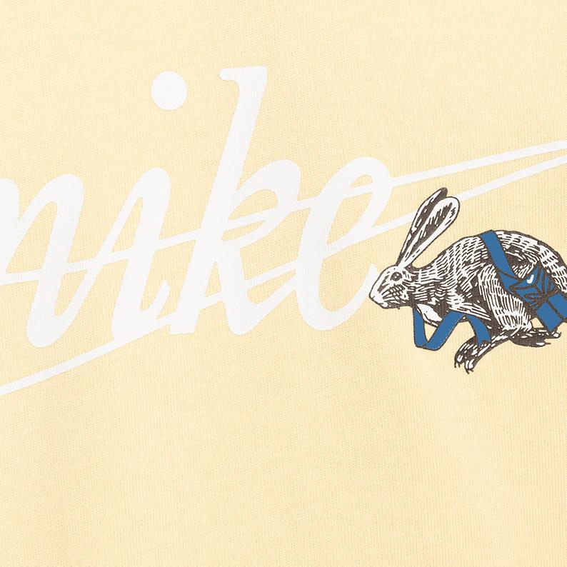 Nike Letter Print Crew Neck Long Sleeve Sweatshirt Unisex Tops Yellow FD0960-753