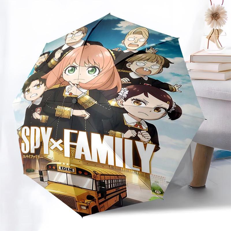 

1pc SPYxFAMILY Inspired Automatic Folding Umbrella - Portable 3-Fold Design with 8-Bone Iron Frame, Perfect for Fans, Travelers, Daily Use, and Gifts!