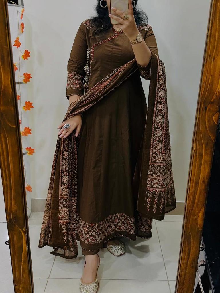 Women Bollywood Anarkali Kurta Pant Dupatta Set Indian Party Wear Top Tunic Kurti Salwar Suit