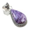 Natural Lepidolite Stone Gemstone 925 Sterling Silver Jewelry Pendant 2.25" E9f00