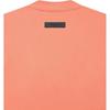 Fear of God Essentials Fw22 Ss Tee Coral Logo Flocked Crew Neck Pullover Short Sleeve American Heavyweight T-Shirt Unisex Coral Red FOG-FW22-084
