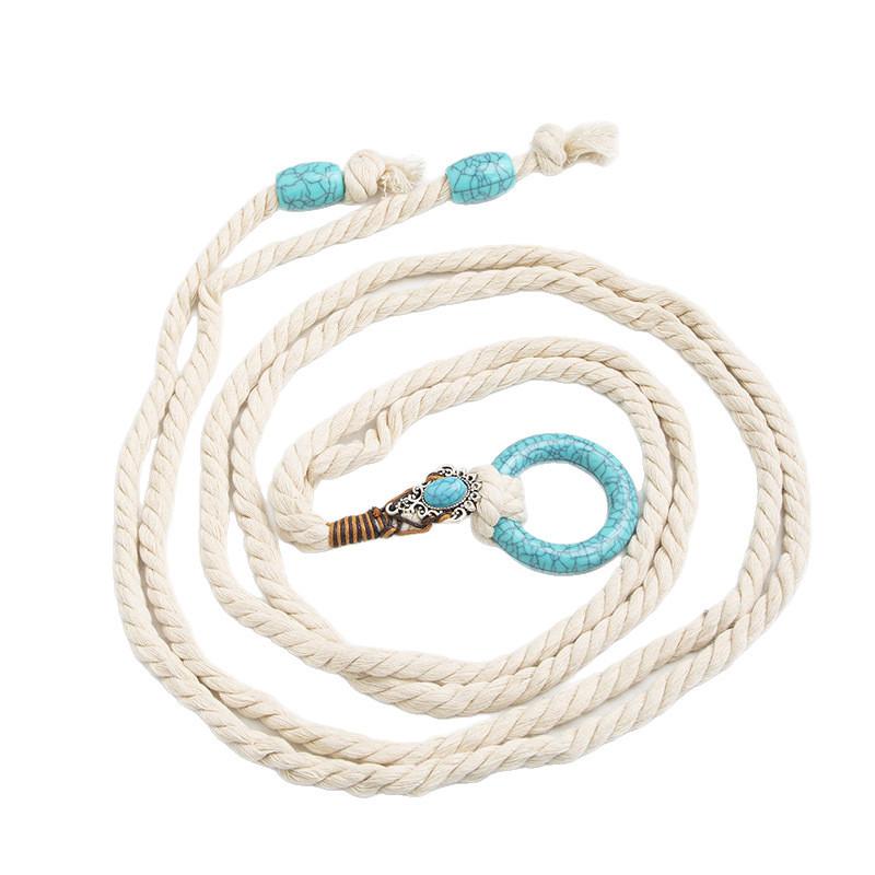 Bohemian Style Waist Rope With Tie Knot Closure For Casual Summer Outfits