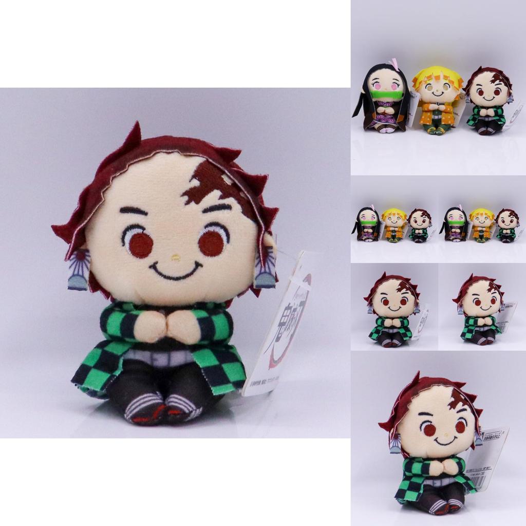 Entzückende 4-Zoll Demon Slayer Tanjiro Zenitsu Nezuko Plüschpuppe mit weicher PP-Baumwolle