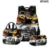 3D Animation Wukong Dragon Ball Super Student School Bag Backpack Lunch Bag Pencil Bag Three-Piece Set