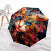 1pc Colorful Floral Cat Face Umbrella Automatic Opening & Closing, Foldable Design, Outdoor for Fans, Travelers, Daily Use, Gift Idea.C103