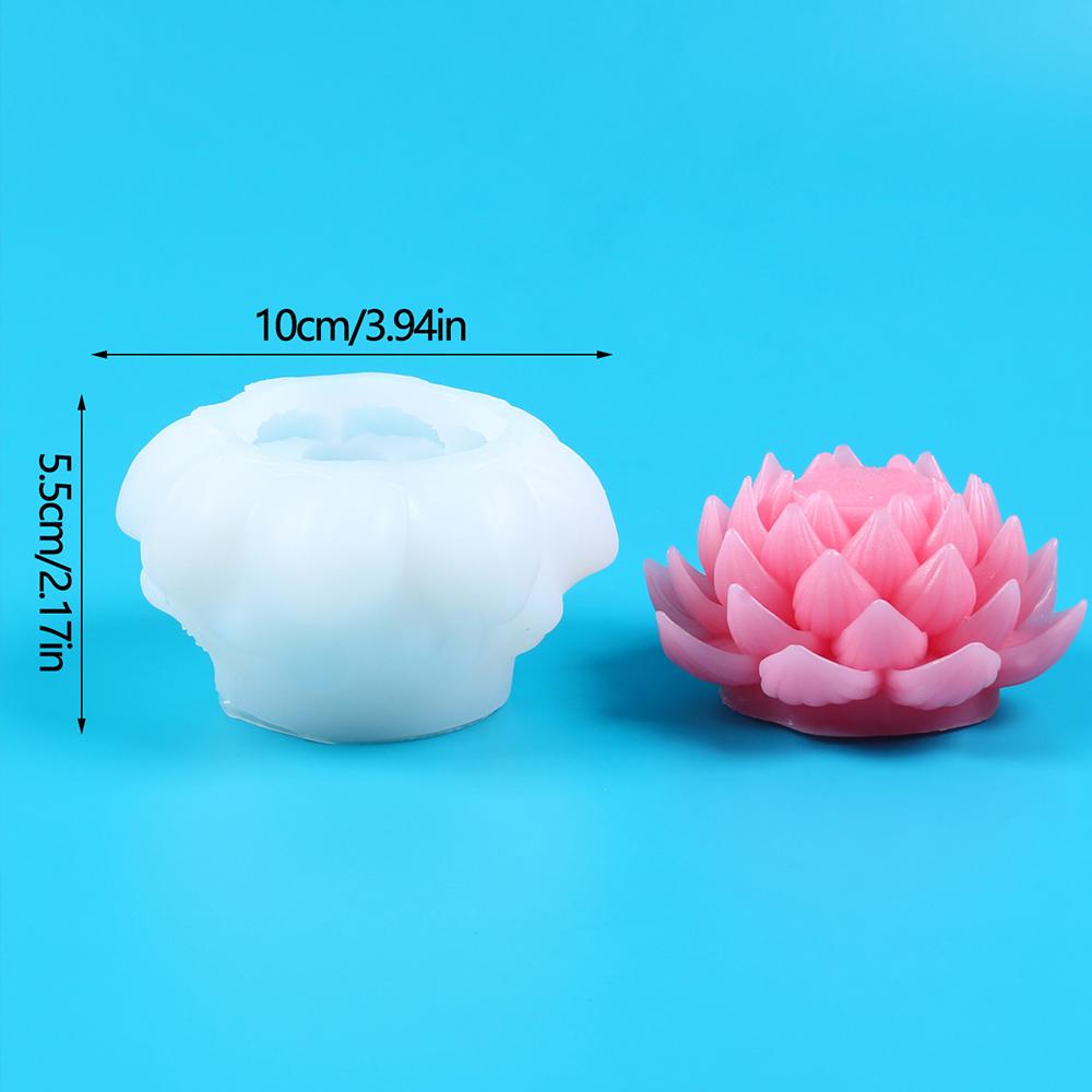 3D Lotus Candle Mold DIY Lotus Flower Aromatherapy Soap Gypsum Clay Craft Silicone Resin Mold Fondant Chocolate Cake Mould