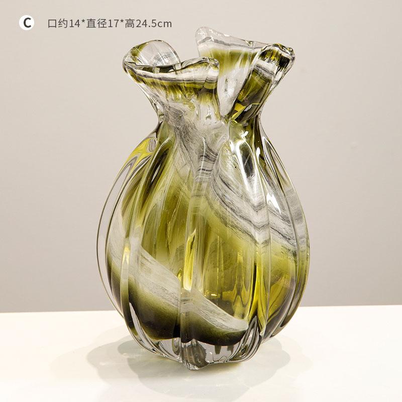 Vase glass gradual change color newChinese creative irregular shape suitable for living room table hydroponic flower arrangement
