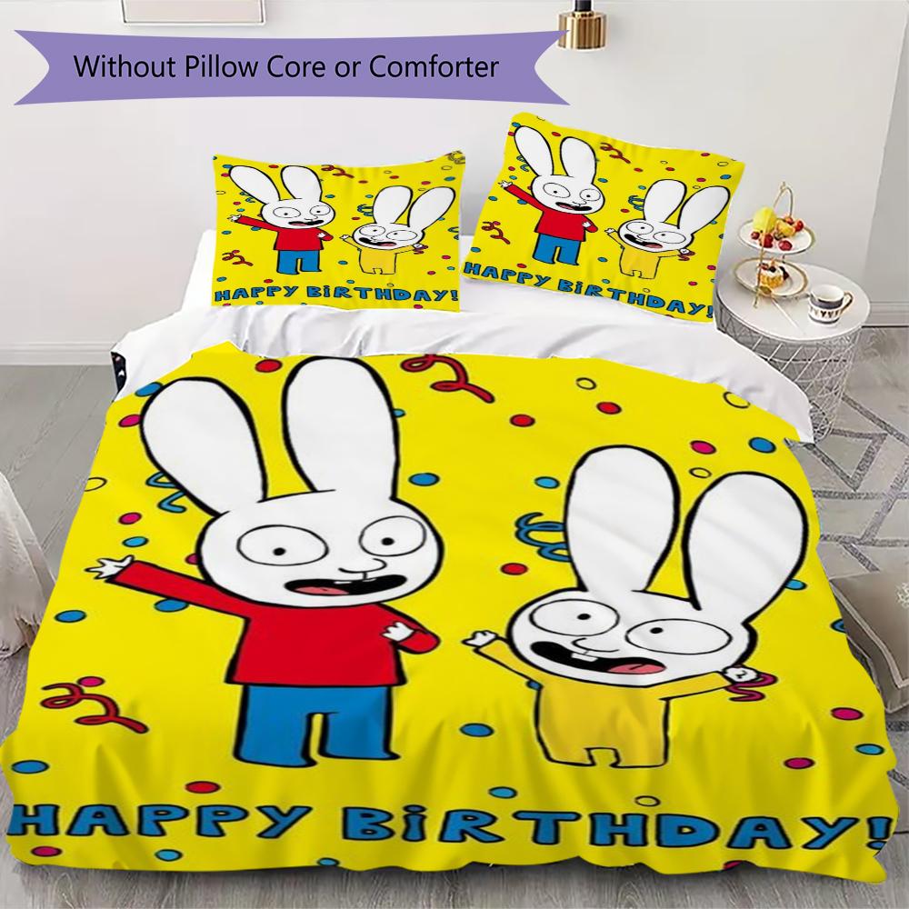 

Simon the Rabbit Pattern Bedding uilt Set uilt Cover Pillowcase Home Decoration Birthday Gift (1 * duvet cover + 2 * pillowcase without core)157 135x200cm