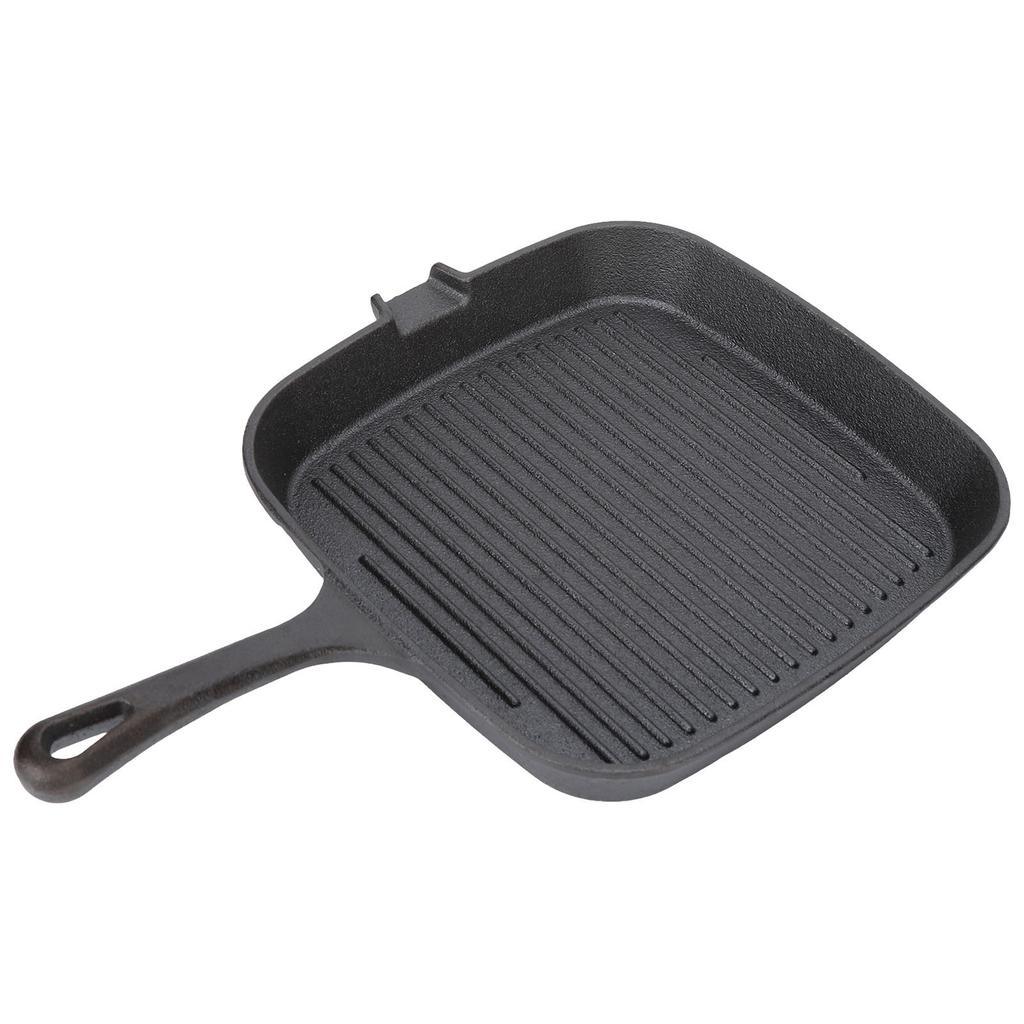 Grill Pan Nonstick Design Heat Resistant Handle Fast Heat Conduction Iron Stripe Frying Steak Skillet for Home Kitchen