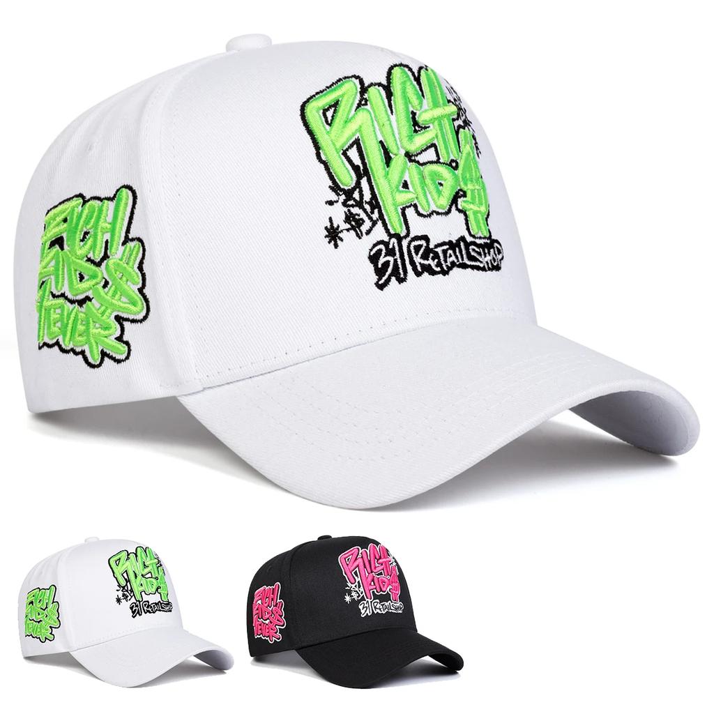 Baseball Stitching Stitched Embroidered Alphabet Kios Rich Neutral Gender Women Men For Caps Spring Autumn Outdoor Sunscreen Hat Adjustable Casual