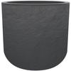 Round Flower Pot - EDA - Volcania Up - 32.5 L - Indoor/Outdoor - Stone Decor - Ø 38.5 X H. 36.8 Cm - Anthracite Grey
