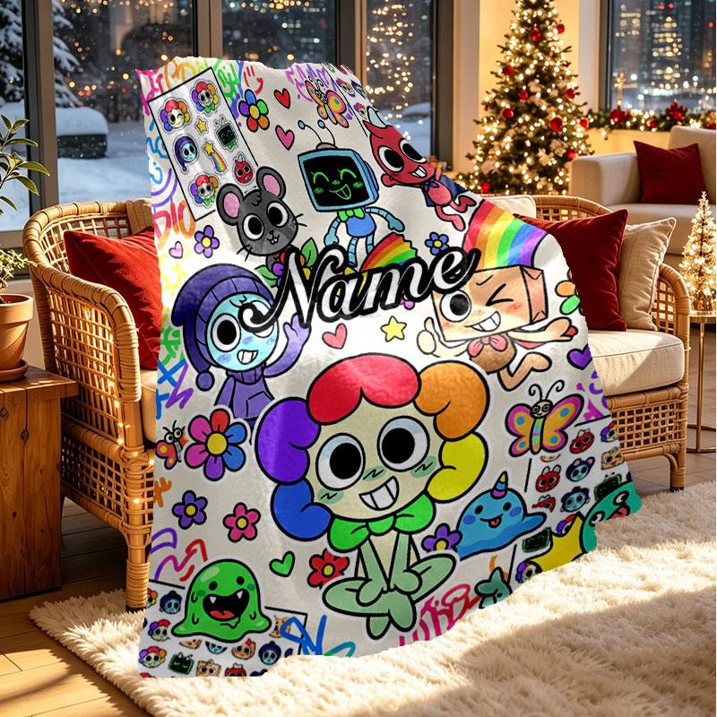 Coperta Personalizzata con Stampa Dandy's World, Decorazione per la Casa, Camera da Letto, Divano, Campeggio, Divano, Regali per Compleanno Natale