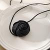 Salircon Gothic Satin Big Rose Flower Clavicle Necklace Fashion Korean Velvet Adjustable Rope Chain Choker Women Neck Jewelry