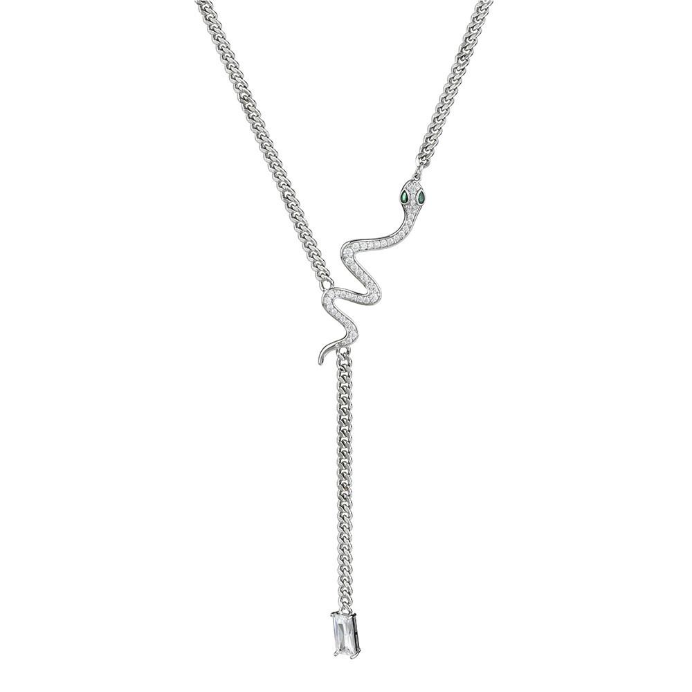 Snake Chic Bone Necklace For Women Modern Design With Mixed Accents Gemstone