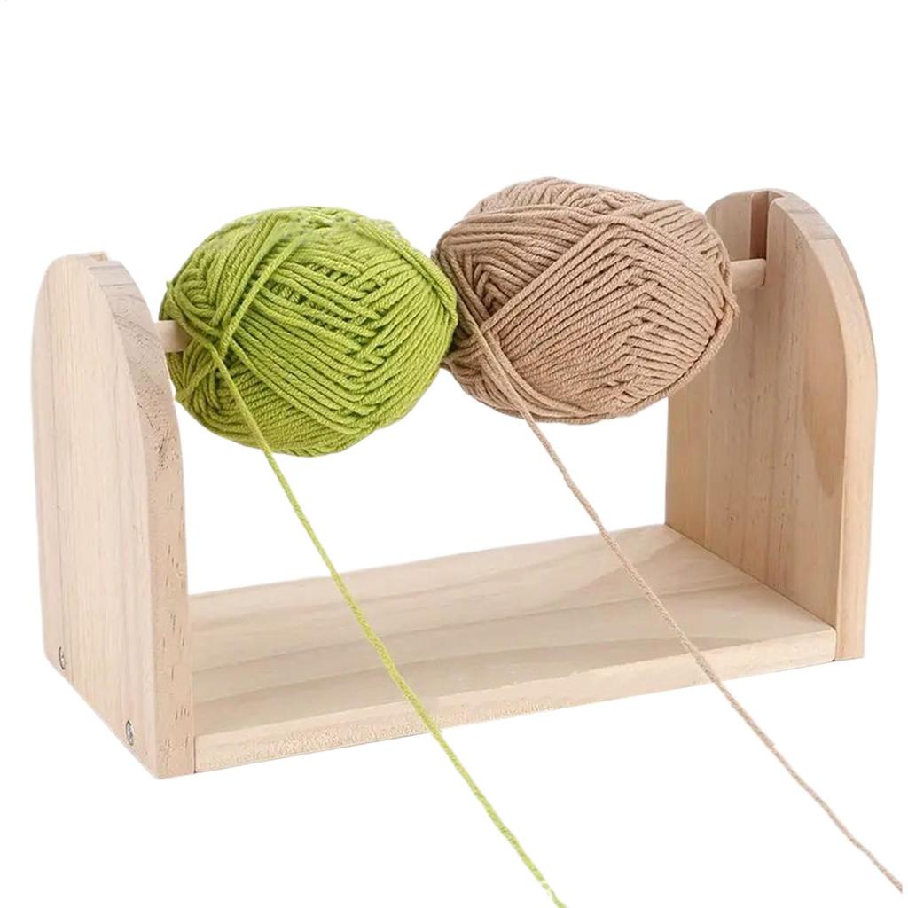 Wooden Yarn Holder Wood Horizontal Ribbon Storage Rack Portable Yarn Ball Crochet Holder For Crochet, Weaving, Sewing