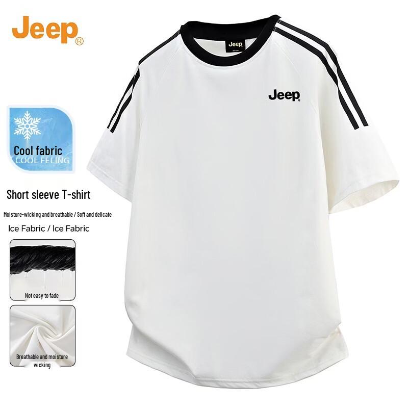 JEEP Men s Color-block Stripe Cooling T-shirt S