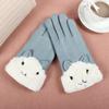 Winter Point Finger Outdoor Plus Fleece  Gloves Women Gloves Suede Korean Style Mittens