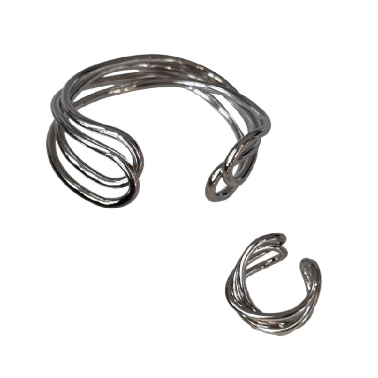 

Stackable Vintage Jewelry Multiple Wrap Bracelet Rings Artistics Adjustable Fit Alloy Accessory for Special Event 1