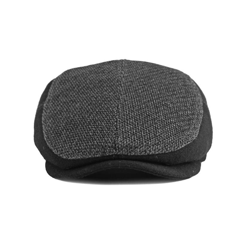 Peaked Cap Men's Middle-Aged Elderly People's Cap Autumn Winter Thick Warm Ear Protection Beret British Forward Cap