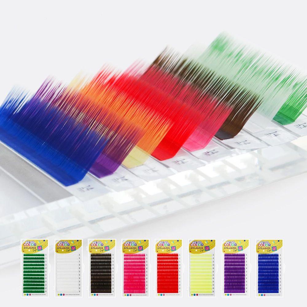 

Накладные ресницы C Curl Цветные 8-14 мм Накладные ресницы Наращивание искусственных ресниц Разноцветные ресницы