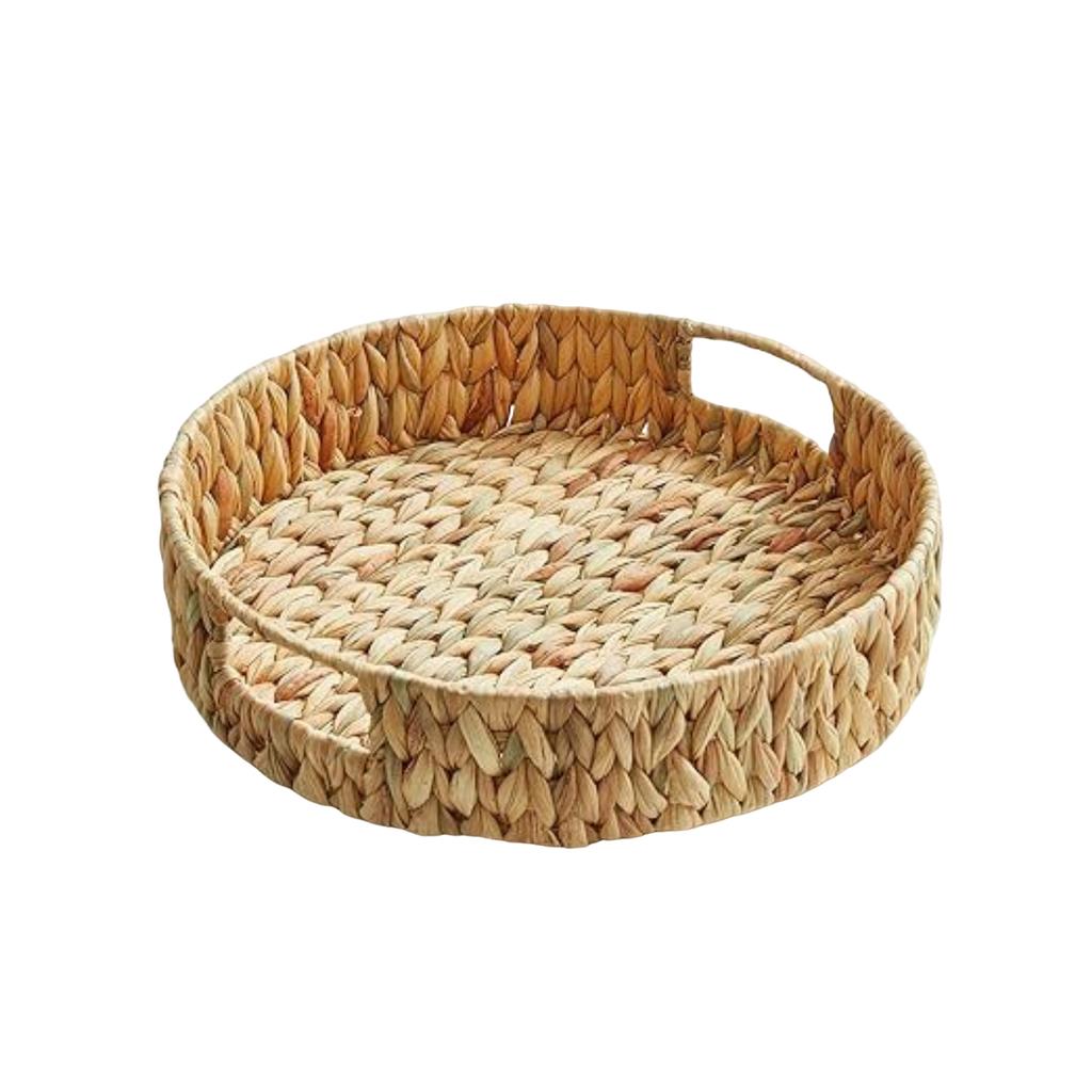 Handwoven and Gourd Grass Storage Basket - Natural Woven Tray for Desk, Snacks and Clutter Organization