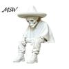 Spooky Aesthetic Office Ornaments 3D Printed Sitting Skeleton Shelf Sitter Figurine, Gothic Hat Desktop Figurines Ornament, Trendy Home Table