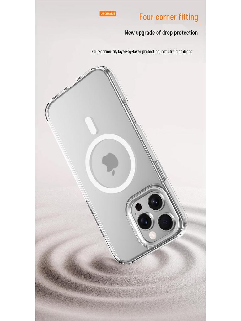 Compatible iPhone 15 Pro/16 Pro Max Magnetic Transparent Matte Protective Case