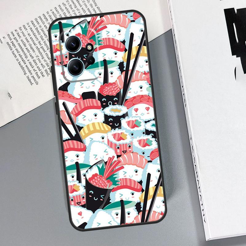 Kawaii Sushi Crowd Case For Xiaomi Redmi Note 14 13 9 10 11 12 Pro 12S Cover For Redmi 15C 15 13C 12C 14C 10C