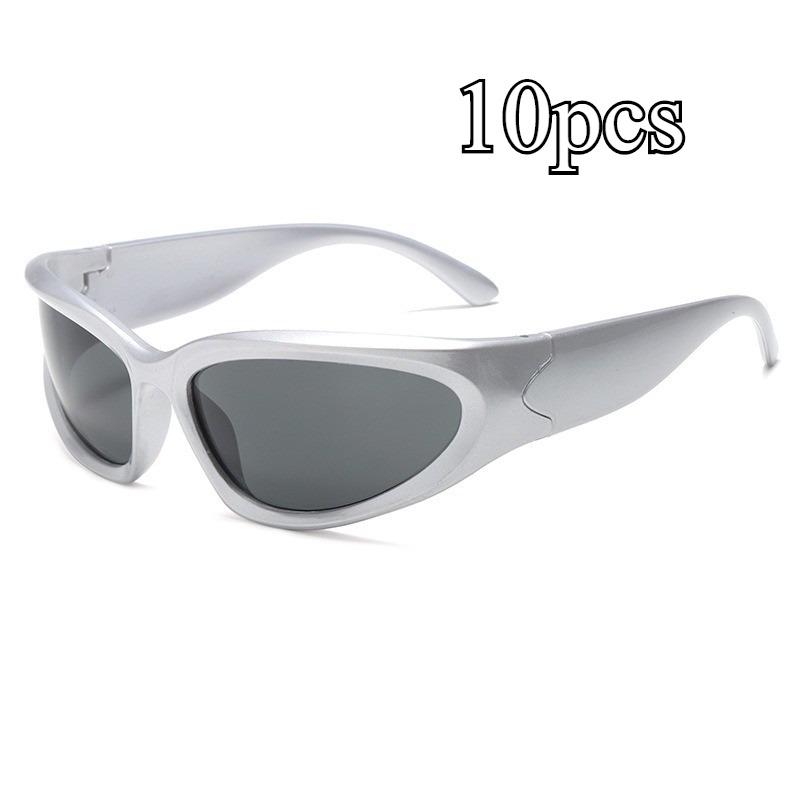 Unisex Y2K Cyberpunk Cool Black Silver Sunglasses for Men Women Stylish Future Science Polarised Lens Cycling Eyewear