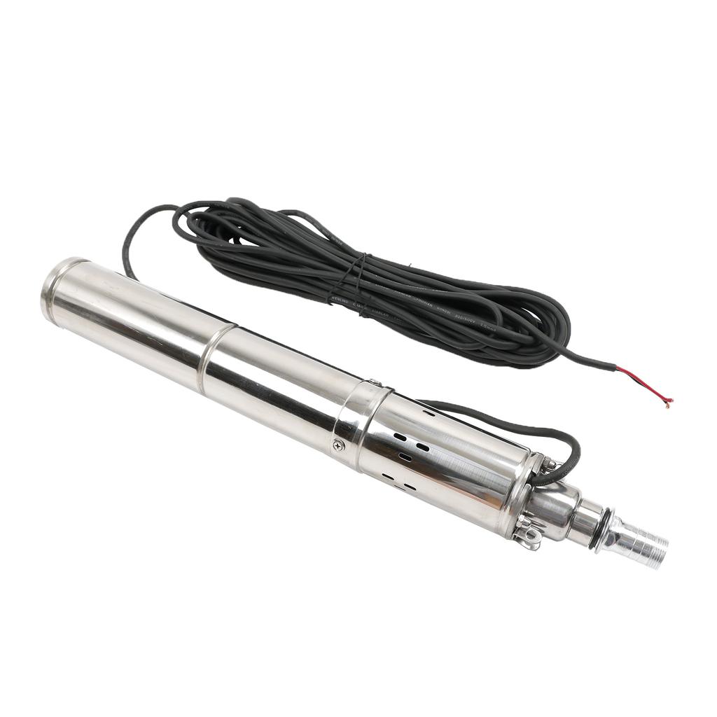 3" 24V 350W/48V 750W Deep Well Solar Submersible Bore Hole Water Pump Built-in MPPT