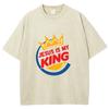 Jesus Is My King Letter Print Women's T-Shirt Wash Oversized Unisex Short Sleeve Simple Casual Design Top Summer